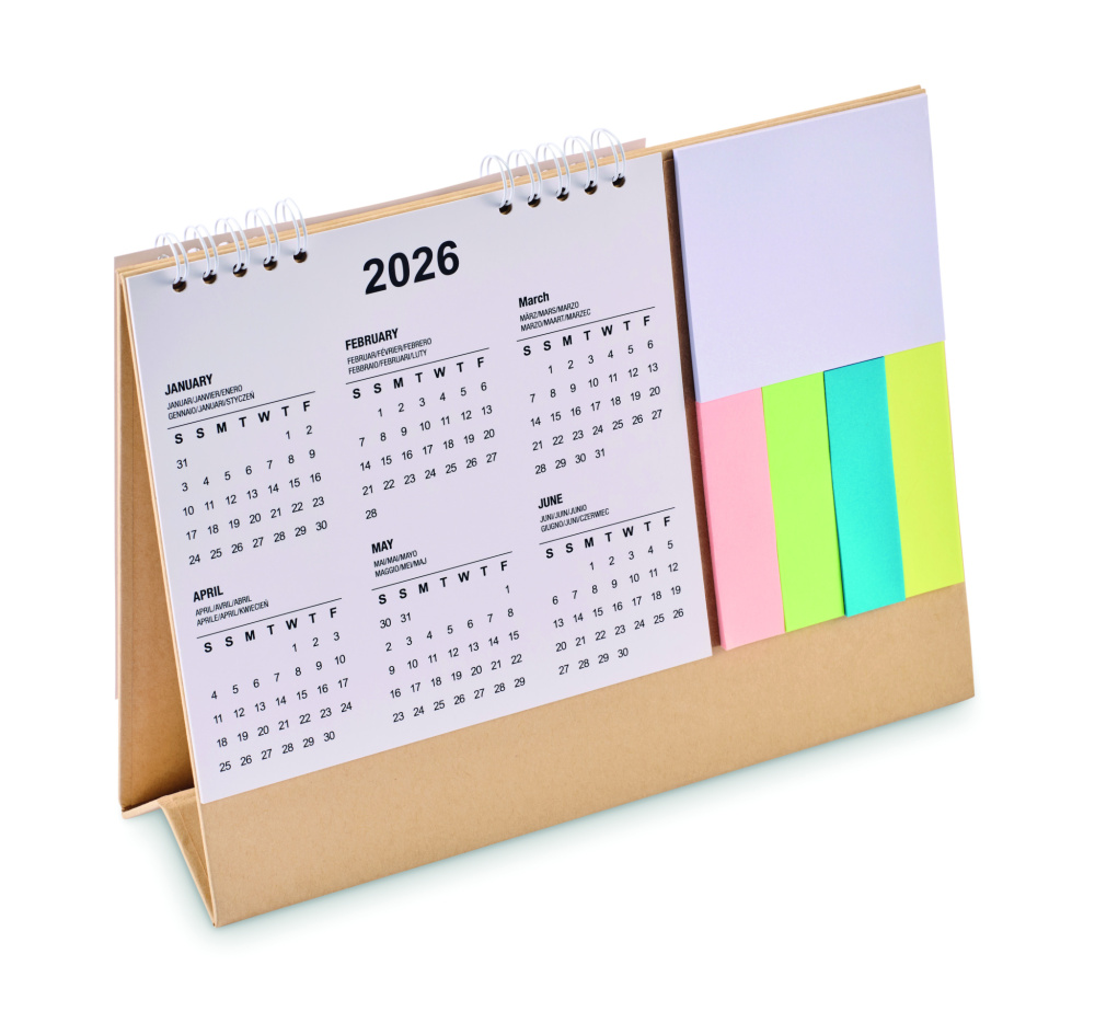Logo trade promotional giveaways image of: Desk calendar with memo pad
