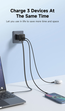 Logotrade promotional gift picture of: Urban Vitamin Mendocino 65W GaN charger retractable cable