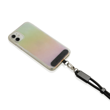Logotrade promotional product image of: LoopAmp RCS RPET adjustable phone wrist strap 60W cable