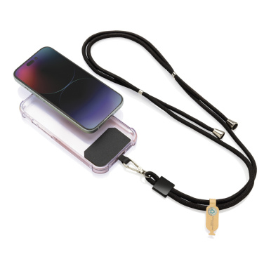 Logo trade promotional giveaway photo of: CarryLoop RCS recycled PET adjustable phone holder lanyard