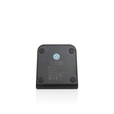 Logo trade promotional items image of: VoltPerch RCS recycled plastic 15W magnetic wireless charger