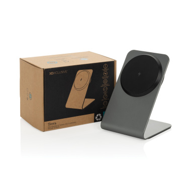 Logotrade advertising product image of: Terra aluminium 15W magnetic wireless charging phone stand