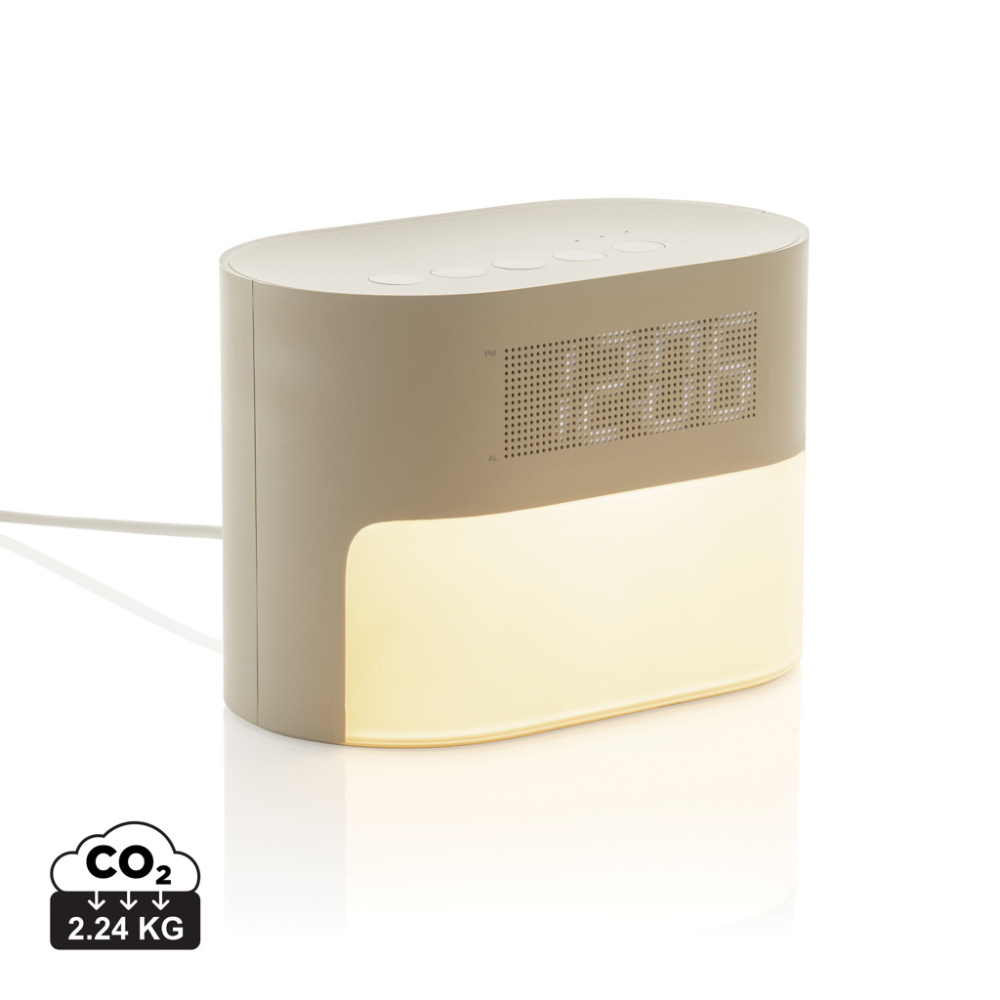 Logo trade promotional gift photo of: LumaRise RCS reycled plastic white noise alarm clock