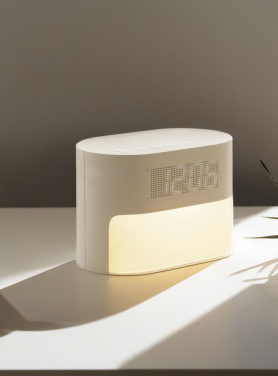 Logotrade corporate gift picture of: LumaRise RCS reycled plastic white noise alarm clock