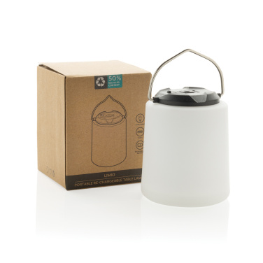 Logotrade promotional item image of: Limio RCS recycled plastic portable re-chargeable table lamp