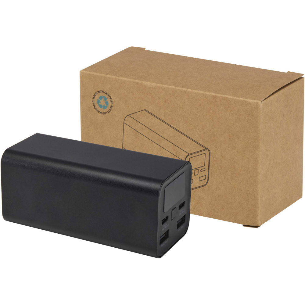 Logotrade business gift image of: Acamar 20.000 mAh 70W recycled aluminium laptop power bank