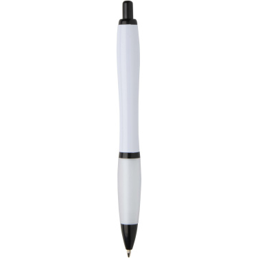 Logo trade promotional gifts image of: Nash recycled plastic ballpoint pen with black trims (black ink)