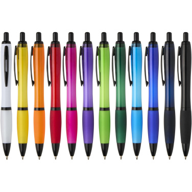 Logotrade promotional item image of: Nash recycled plastic ballpoint pen with black trims (black ink)