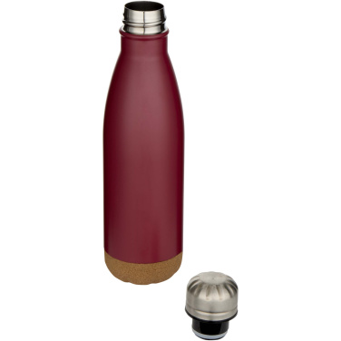 Logotrade promotional giveaway picture of: Cove 500 ml double wall vacuum insulated stainless steel water bottle with cork details