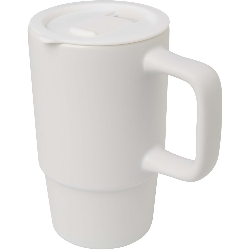 Logotrade promotional item picture of: Carter 450 ml ceramic mug with plastic lid