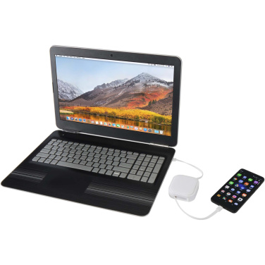 Logotrade promotional giveaway picture of: Gloas 5-in-1 recycled retractable data sync and 100W fast charge cable with smartphone tool kit