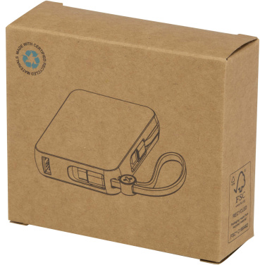 Logotrade promotional item picture of: Acrux 10.000 mAh 35W tablet power bank with built in Type-C cable - made from recycled plastic