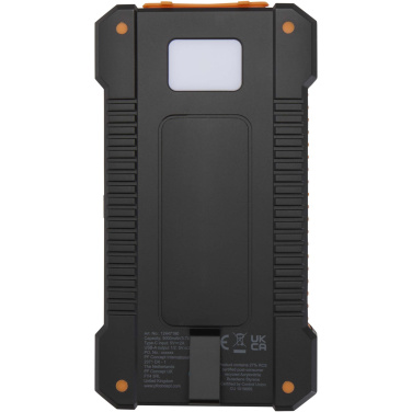 Logo trade promotional giveaway photo of: Altair 5000 mAh 10W recycled plastic rugged solar power bank with built-in torch