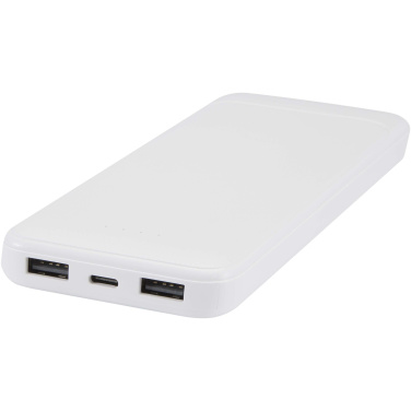 Logotrade corporate gift picture of: Adhil 10.000 mAh 10W recycled plastic power bank with 2 built-in cables