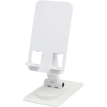Logo trade corporate gift photo of: Alhena recycled plastic foldeable phone holder with metal desk stand