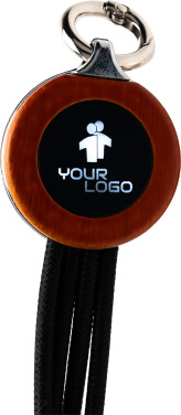 Logotrade business gifts photo of: 4-in-1 cable with elighted logo in a wooden casing