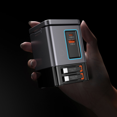 Logo trade promotional gift photo of: Urban Vitamin Sacramento 105W GAN charger+retractable cables