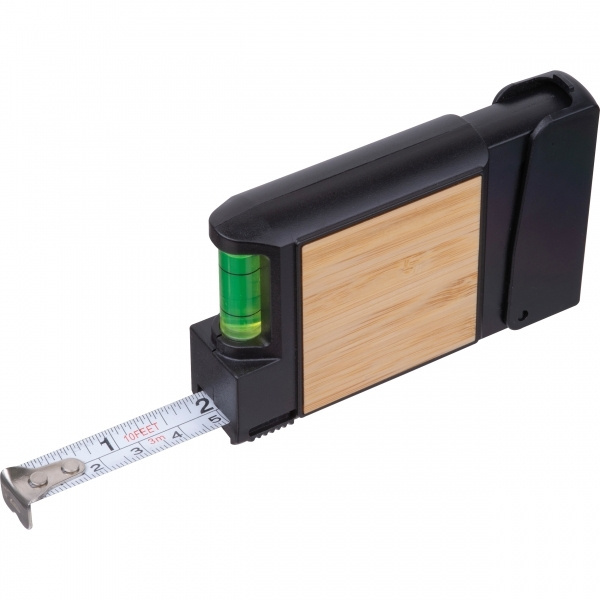 Logo trade promotional gifts picture of: 3-Meter Tape Measure with Level HALIFAX