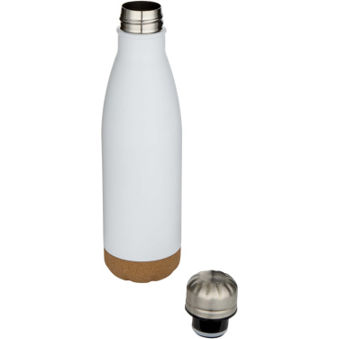 Logo trade promotional gifts image of: Cove 500 ml double wall vacuum insulated stainless steel water bottle with cork details