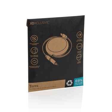 Logotrade business gifts photo of: Terra RCS recycled aluminium retractable 240W 2-in-1 cable