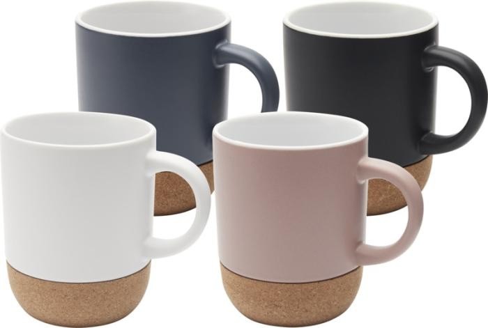 Logotrade promotional giveaway image of: Billie 300 ml ceramic mug with cork details and matt finish