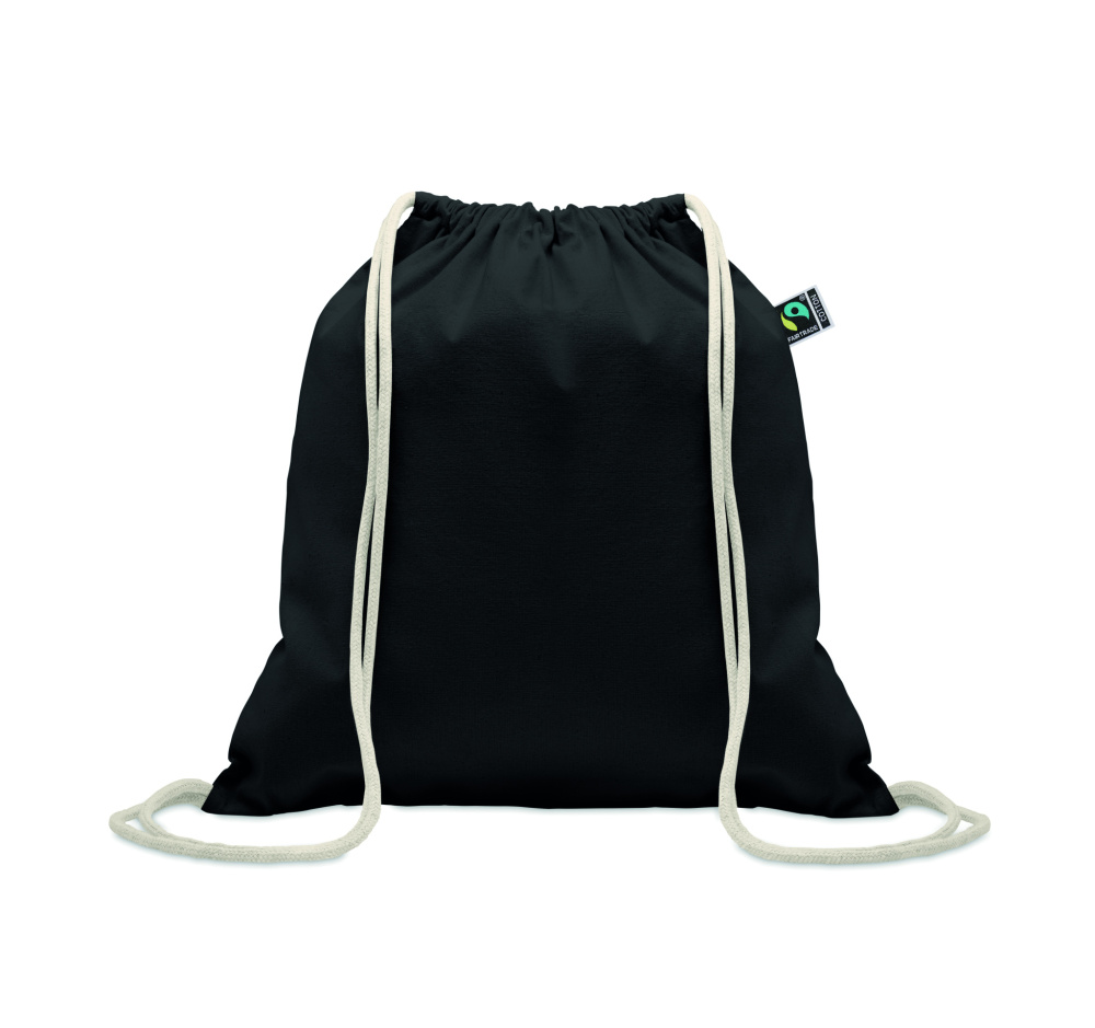 Logo trade promotional products image of: Drawstring bag Fairtrade 180gr