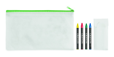 Logo trade promotional item photo of: Pencil case with 4 crayons