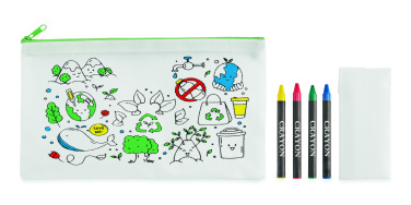 Logo trade promotional gifts picture of: Pencil case with 4 crayons