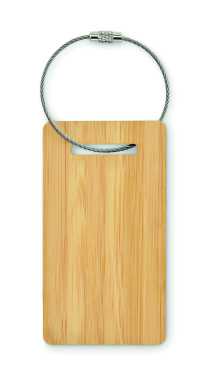 Logo trade corporate gifts image of: Bamboo luggage tag