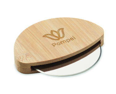 Logotrade promotional items photo of: Round bamboo pizza cutter