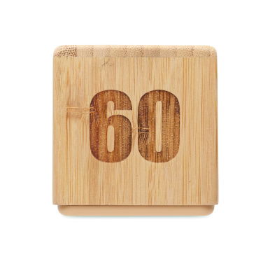 Logo trade advertising products picture of: Bamboo twist snooze timer