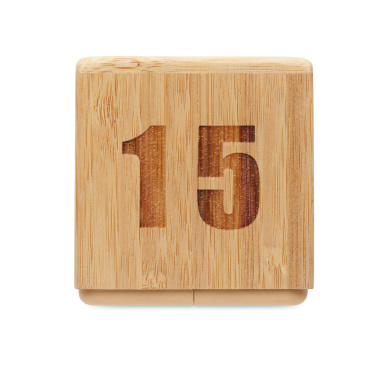Logotrade advertising products photo of: Bamboo twist snooze timer