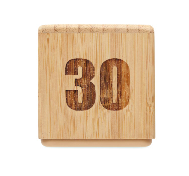 Logo trade promotional gifts picture of: Bamboo twist snooze timer