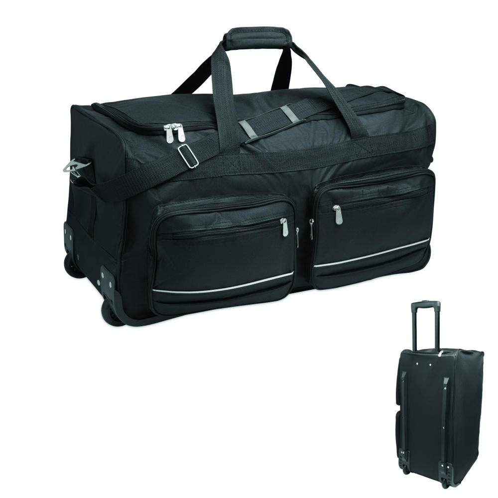 Logo trade promotional merchandise photo of: Duffle bag trolley 600D RPET