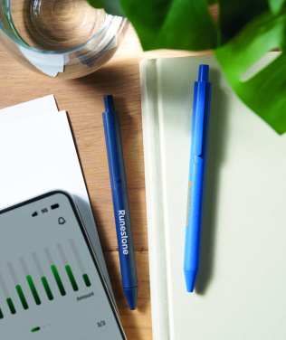 Logo trade corporate gifts picture of: Wheat Straw/ABS push type pen