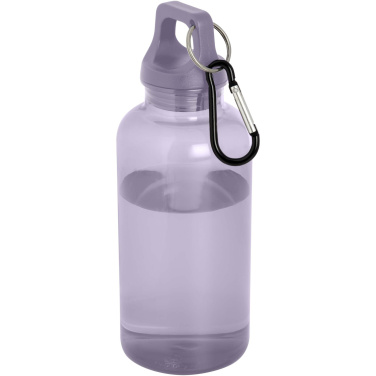 Logo trade promotional products image of: Oregon 400 ml RCS certified recycled plastic water bottle with carabiner