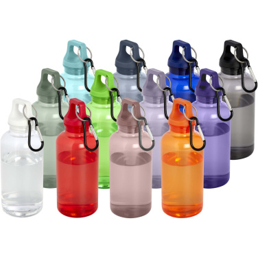 Logotrade advertising products photo of: Oregon 400 ml RCS certified recycled plastic water bottle with carabiner