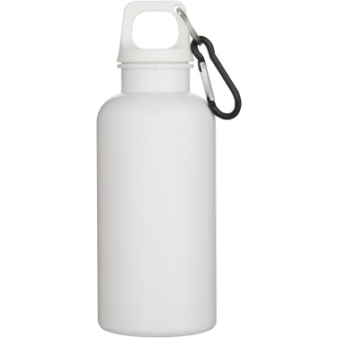 Logotrade promotional products photo of: Oregon 400 ml solid colour RCS recycled plastic water bottle with carabiner