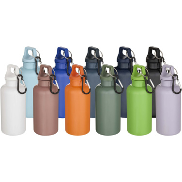 Logo trade corporate gift photo of: Oregon 400 ml solid colour RCS recycled plastic water bottle with carabiner
