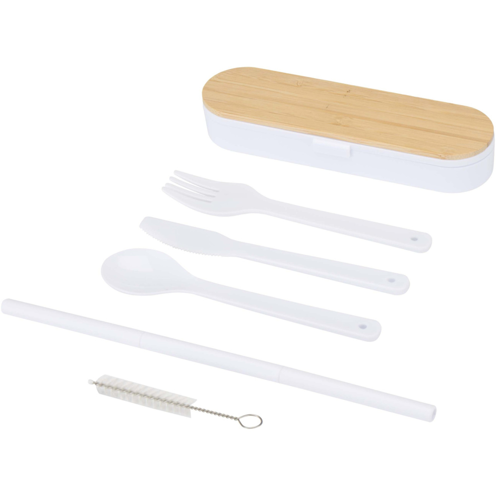 Logo trade promotional merchandise picture of: Runa cutlery set with bamboo lid