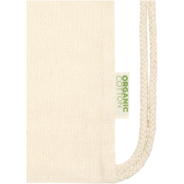 Logo trade corporate gifts image of: Odisha 100 g/m² OCS organic drawstring bag 5L