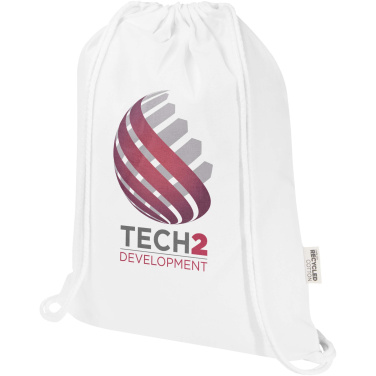 Logo trade corporate gifts image of: Peru Blend 180 g/m² GRS recycled drawstring bag 5L