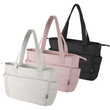 Logo trade corporate gifts image of: Puffer 15.6" GRS recycled laptop tote bag 18L