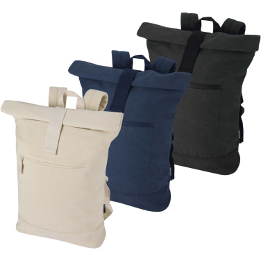 Logo trade business gifts image of: Recanvas 14” GRS recycled rolltop backpack 16L