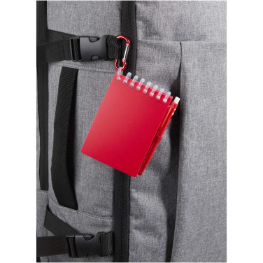 Logo trade advertising products image of: Lig Mini recycled outdoor soft cover notebook and ballpoint pen set (black ink)