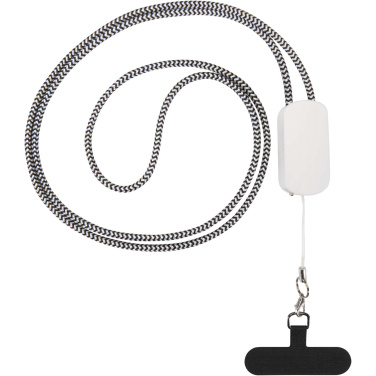 Logo trade promotional products image of: Anser recycled plastic smartphone lanyard with 27W 5-in-1 built-in cable