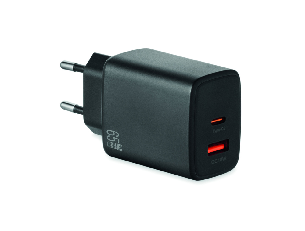 Logotrade promotional giveaway picture of: EU 2-pole wall adapter/charger