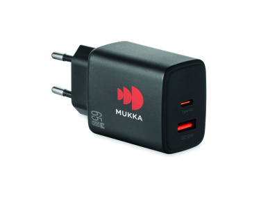 Logotrade promotional product picture of: EU 2-pole wall adapter/charger