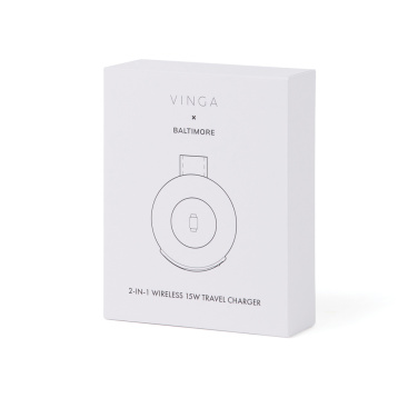 Logo trade advertising products picture of: VINGA Baltimore RCS 2-in-1 Wireless 15W Travel Charger