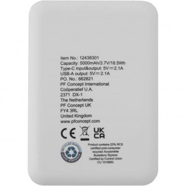 Logotrade reklaamkingituse foto: Asama 5000 mAh Type-C taaskasutatud plastist akupank